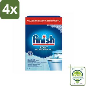 Finish Vaatwasmachine Zout 4 kg - Voordeelverpakking - 4 stuks - Vaatwasmachine zout - Kalk verwijderaar