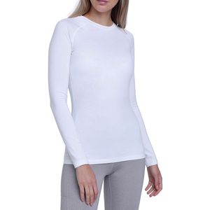 TCA sportshirt dames lange mouw - Thermisch sport shirt dames - Rekbaar fietsshirt dames - Hardloopshirt basislaag - Training top vrouwen - Wit, M