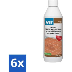 HG - Vloeren - Tegel Vlekverwijderaar - Voor Vet & Olievlekken - 500 ml - Voordeelverpakking - 6 stuks