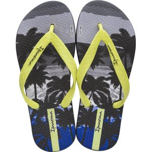 Ipanema Classic Kids slipper voor jongens en meisjes - dark grey/yellow - maat 27/28