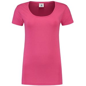 Lemon & Soda dames T-shirt met korte mouwen in de kleur fuchsia in de maat L.