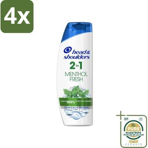 Head & Shoulders - 2in1 Anti-Roos Shampoo & Conditioner - Menthol Fresh - 270 ml - Voordeelverpakking - 4 stuks - Hoofdhuidverzorging - Haarverzorging