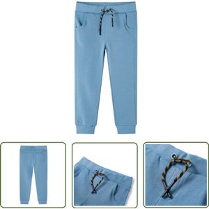 vidaXL Meisjes Joggingsbroek - Kinderjoggingbroek - Kinderjoggingbroek 92 blauw - Jongens Joggingsbroek - Blauwe Jogger - Sportbroek Kind