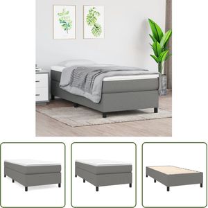 The Living Store Boxspringframe - Donkergrijs - 203x100x35 cm - Stof en Multiplex - Geschikt voor 100x200 cm matras