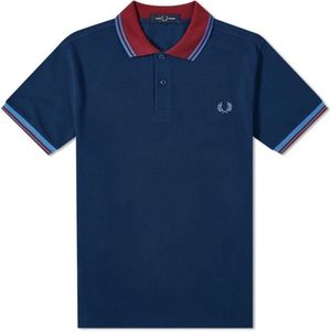 Fred Perry - Contrast Rib Polo Shirt - Blauwe Polo - S - Blauw