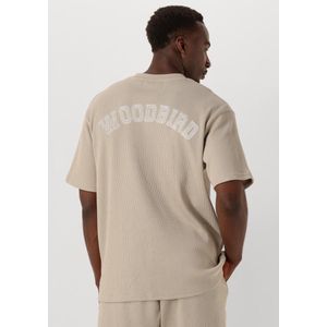 Woodbird - Wbbaine Waffel Tee - T-shirt - Zand - Wafelstructuur