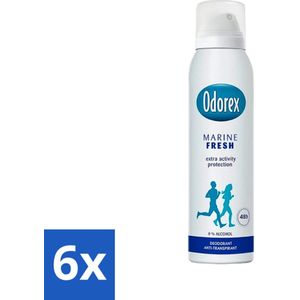 6 x Odorex Deodorant Spray Marine Fresh 150 ml - Deodorant - Antitranspirant - Frisse Geur - Maritieme Geur - Langdurige Frisheid