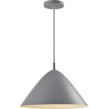 QUVIO Hanglamp retro - Lampen - Plafondlamp - Verlichting - Verlichting plafondlampen - Keukenverlichting - Lamp - E27 Fitting - Met 1 lichtpunt - Voor binnen - Metaal - Aluminium - D 40 cm - Grijs