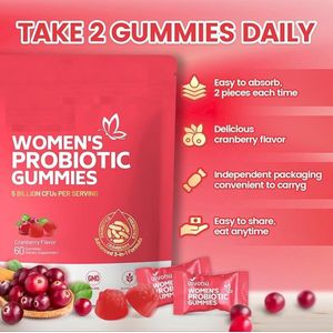 Probiotic Gummies – 5 Miljard CFU per portie – Cranberry Smaak – 60