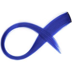 2 x Clip in Hairextension 60cm - blauw -#60BL - nephaar - Hair extension | haar extensie- carnaval haar - gekleurde extensions - extensions met clip