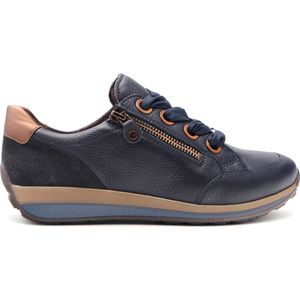 ARA sneaker blauw/cognac 12-44587 29 veter/rits BLAUW maat 6/39