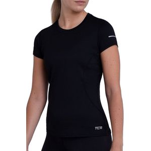 TCA Dames Atomic Korte Mouw Sneldrogende Gym Hardloop Trainings Top - Zwart, M