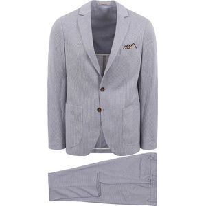 Suitable Kostuum Flex Pied De Poule Blauw - Maat 52 - Heren - Sneaker Suit