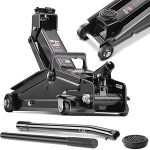 Hydraulische Krik 3 Ton - Compacte Manoeuvreerkrik met Rubberpad en Verstelbare Hoogte