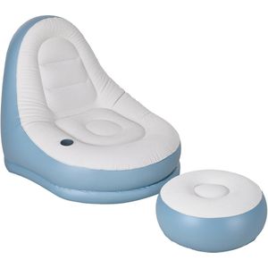 Outsunny - Opblaasbare Liegestoel - Met Voetsteun - Kunststof - Ergonomisch Design
