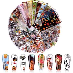 30 Vellen Nagelkunst Folie Halloween Thema Met Sterrenhemel Ontwerpen - Nagelstickers voor Acrylnagels - Manicure Decoratie - Levering van Nail Art Decals