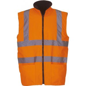 Fluo Fleece Reversible Bodywarmer - Fluo Orange - S - Yoko