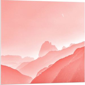 WallClassics - PVC Schuimplaat- Roze Bergen - 80x80 cm Foto op PVC Schuimplaat
