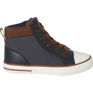 Hoge Sneakers - Marineblauw - Kinderschoenen - Met Veters en Rits