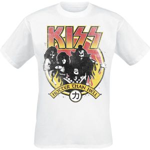 Kiss Hotter Then Hell Heren T-shirt - wit - S