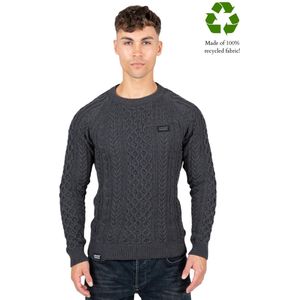 CORBY CABLE KNIT SWEATER - DARK GREY S