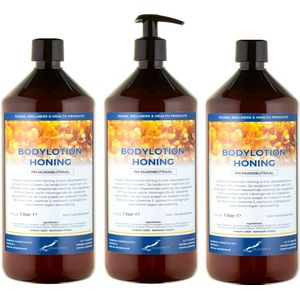Bodylotion Honing 1 Liter - met gratis pomp - set van 2 stuks