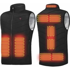 Verwarmd Vest | 9 Warmte-zones (25-50 C°) | 4-8 Uur Warmte | Elektrische Bodywarmer | Heated Vest | Thermokleding | Verwarmde kleding | Effectief & Functioneel | Werkt met Powerbank (usb-a) | Wintersport | Outdoor | Maat M (VALT KLEIN)