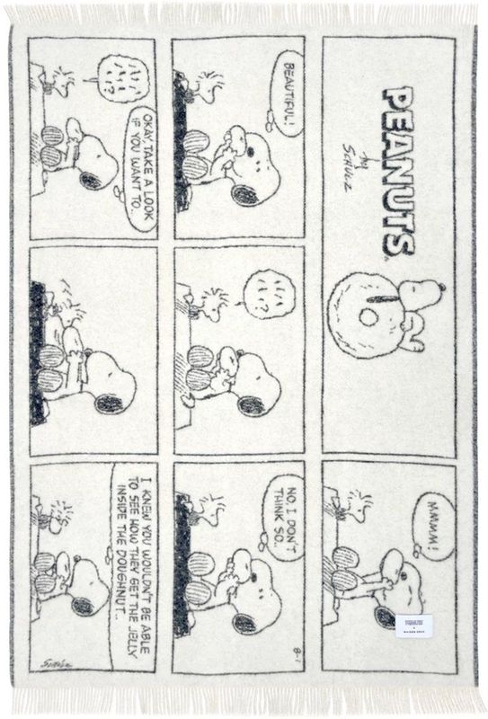 Maison Deux - Peanuts - Plaid - Zwart - 130x200cm - Wol