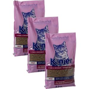 Kanjer Kat 4 Mix - Kattenvoer - 3 x 3 kg