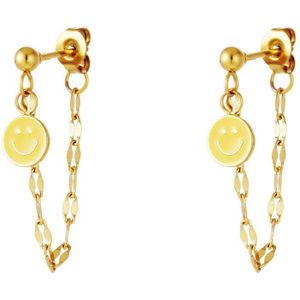 Earrings Smiley - Yehwang - Oorbellen - One size - Goud/Geel