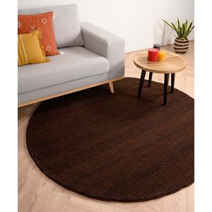 Rond wollen vloerkleed Lett - cacao 300 cm rond