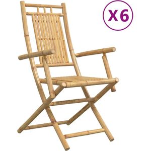 vidaXL - Tuinstoelen - 6 - st - inklapbaarx66x99 - bamboe