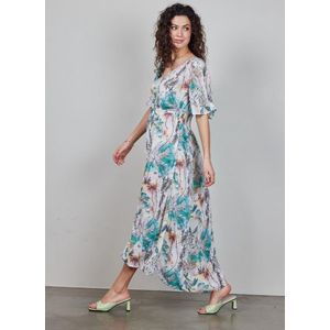 DIDI Dames Maxi dress Jazzy in Offwhite with Palm festival print maat 46