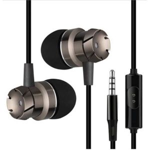 Oortjes met Draad - 3.5mm Jack AUX aansluiting - In-Ear Oordopjes koptelefoon met draad en microfoon - Headset - zwart