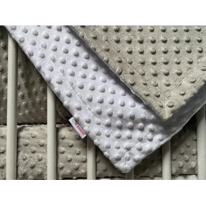 IL BAMBINI Ledikantdeken Minky Luna - Baby dekentje - 100 cm x 150 cm - Grijs & Wit