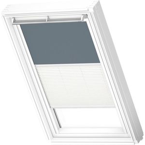 VELUX Origineel Verduisterend Rolgordijn Plus Plissé (DFD) Wit Kozijn, UK08, Dark Petrol