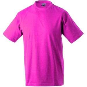 James and Nicholson Unisex Zware Ronde Tee (Roze)