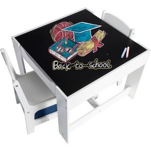 Activiteiten Tafel - Speeltafel - Voor Kinderen - Kindertafel - Kinderstoel - Peuters - Kleuters - 60 x 60 x 48 CM