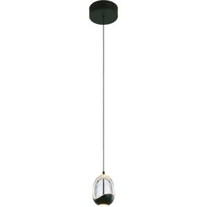 Hanglamp Clear egg | 1 lichts | Ø 9,5 cm | glas / metaal | zwart / transparant | sfeervol / warm licht | woonkamer lamp | modern / landelijk design