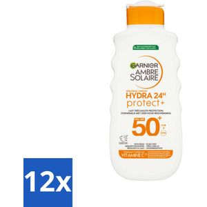 Garnier - Ambre Solaire - Zonnebrandcrème - Hydra 24H Protect - SPF 50+ - 175 ml - Voordeelverpakking - 12 stuks