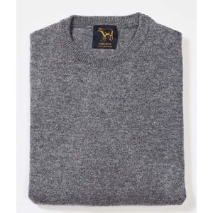 Osborne Knitwear Trui met ronde hals - Sweater heren in Lamswol - Pullover Heren - Grey Mix - 5XL