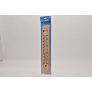 Thermometer - voor binnen en buiten - hout - 40 x 7 cm - Celsius/Fahrenheit