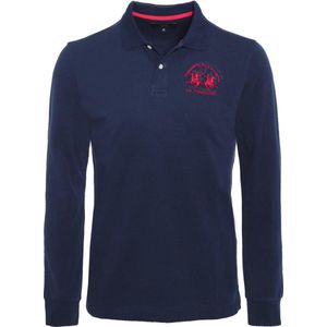 Blauw katoenen poloshirt