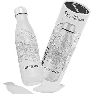 IZY Drinkfles - Amsterdam - Inclusief donatie - Waterfles - Thermosbeker - RVS - 12 uur lang warm - 500 ml