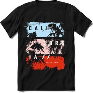 California Summer | TSK Studio Zomer Kleding  T-Shirt | Blauw - Oranje | Heren / Dames | Perfect Strand Shirt Verjaardag Cadeau Maat M