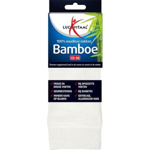 Lucovitaal - Bamboe Sok Lang - Wit - 1 Paar