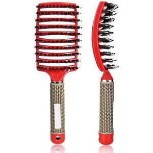 Scoby - Haarborstel - Haar borstel - Anti Klit - Brush - Hairbrush - Haarstyling - Rood