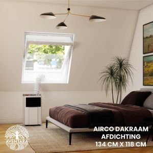 Airco Dakraam Afdichtkit - 134 x 118 cm – Geschikt voor Inbouw Velux: UK06 (GGL 74, u06) | Fakro/Optilight: Maatcode 18 - Slang Afsluiten - Tuimelvenster Oplossing – Raamafdichtingskit