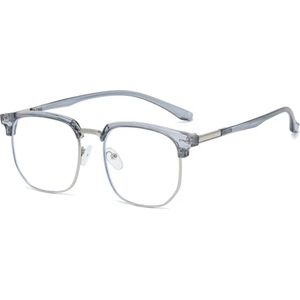 Vintage Correctiebril / Bril Voor Veraf | -2.00 (Min sterkte)| Transparant/Zilver | Retro Design | Comfortabele Pasvorm | Bijziendheid
