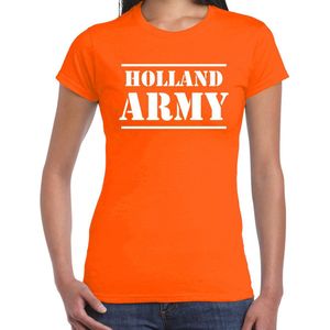 Holland army/Holland leger supporter fan t-shirt oranje voor dames - Race/EK/WK supporter shirt S